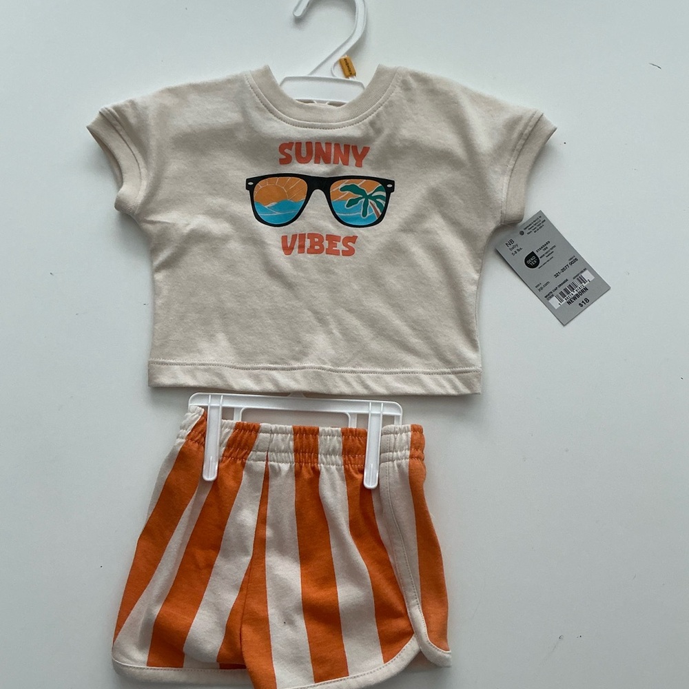 Okie Dokie Cream and Orange Kids Matching Set